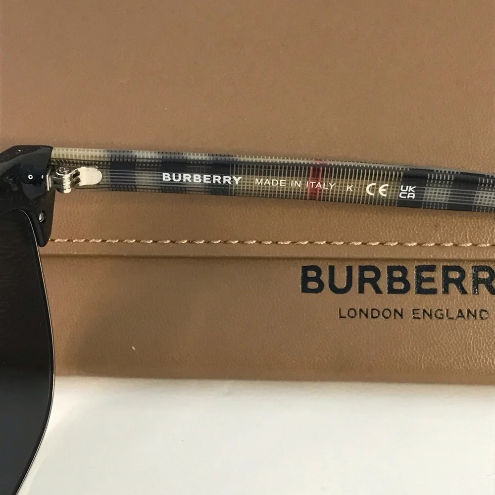 New Authentic Burberry William Grey Browline Men's Sunglasses BE4325 375787 59.